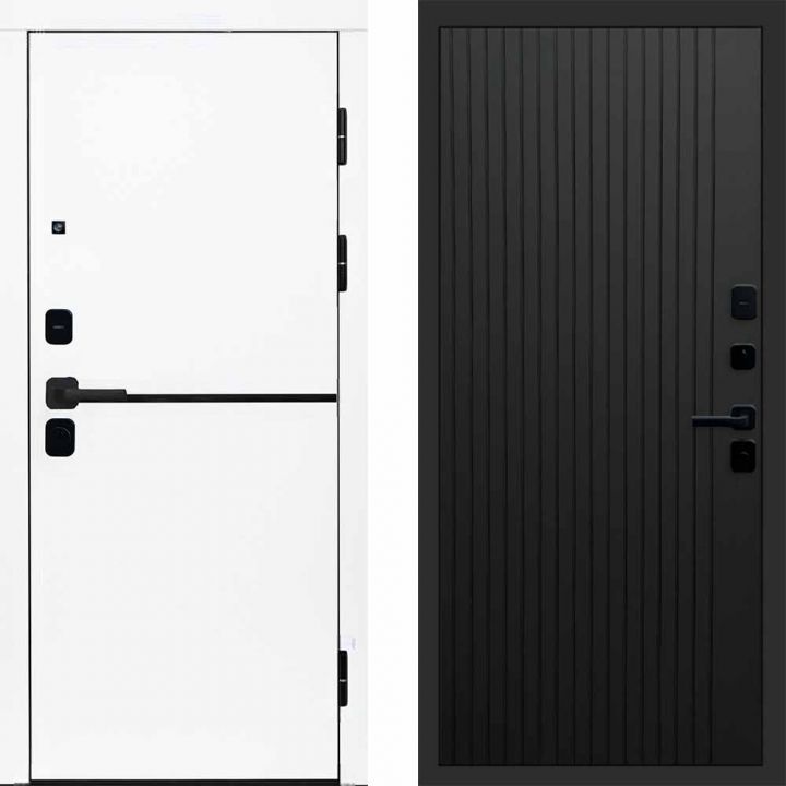 Входная дверь Termo-door Тренд WHITE - FLAT Черный кварц