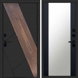 Входная дверь Termo-door Нова - Зеркало Черный кварц+тонировка
