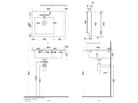 Cielo Era раковина 600х460х140 мм, накладная/подвесная, чаша справа, без отверстия для смесителя, без перелива, в комплекте крепление схема 2