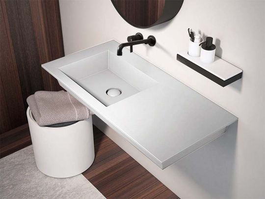 Cielo Era мойка 1000х460х140 мм, накладная/подвесная, чаша слева, без отверстия для смесителя, без перелива, в комплекте крепление схема 2