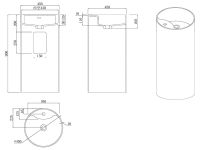 Напольная раковина UNI-FLOW CILINDRO1 FS503-450 отдельностоящая схема 3 Напольная раковина UNI-FLOW CILINDRO1 FS503-450 отдельностоящая схема 3