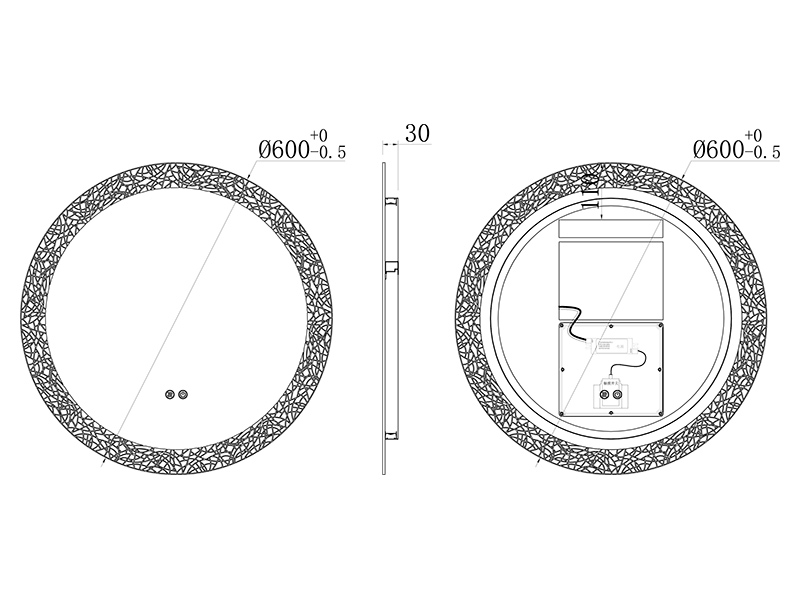 Зеркало c подсветкой и защитой от запотевания UNI-FLOW M-213 круглое D-60 см ФОТО