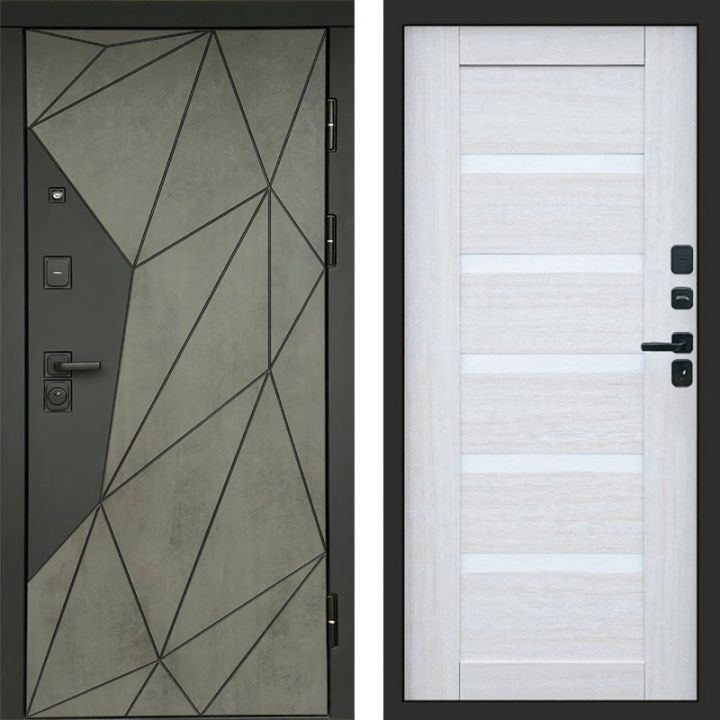 Входная дверь Termo-door Геометрия Бетон - Царга Лиственница