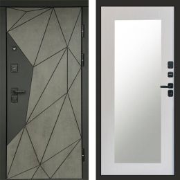 Входная дверь Termo-door Геометрия Бетон - Зеркало триумф Лиственница