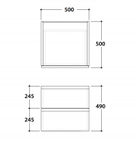Тумба подвесная в ванную комнату Globo Linea LB4950D 50x50x49 схема 2 Тумба подвесная в ванную комнату Globo Linea LB4950D 50x50x49 схема 2