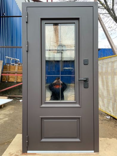 Входная дверь с терморазрывом и стеклопакетом Аляска RAL 8019 - Белый