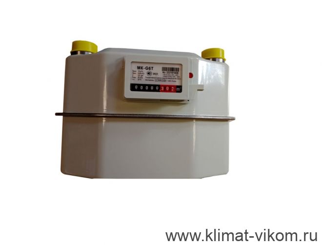 Счетчик газовый бытовой МК G6Т левый V2 (мо 250мм, резьб.соед. 32) Метэко 2025г.