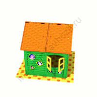 Домик зелено-оранжевый 120x120 см