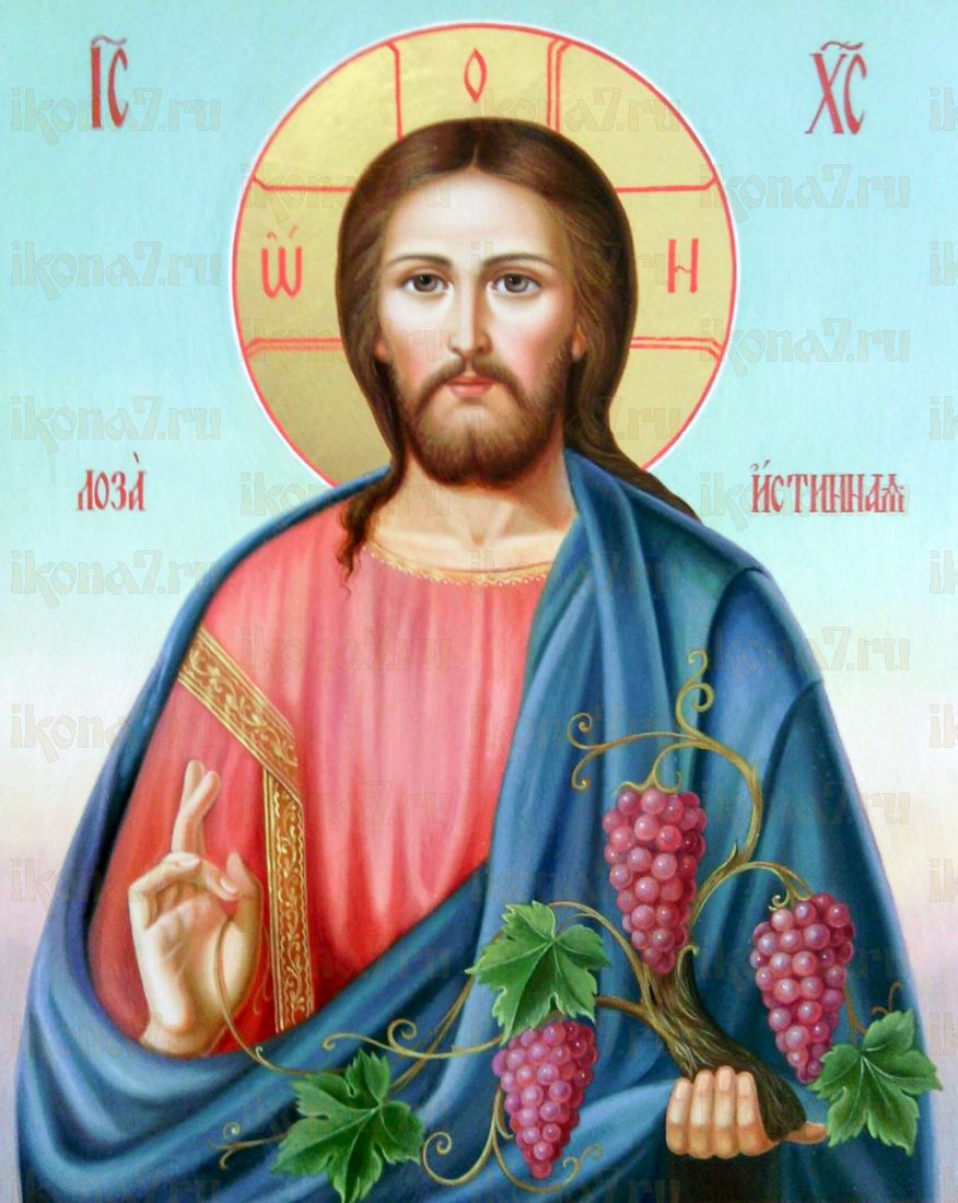 Икона Христос Виноградная Лоза: Символ Единства и Жизни (рукописная)