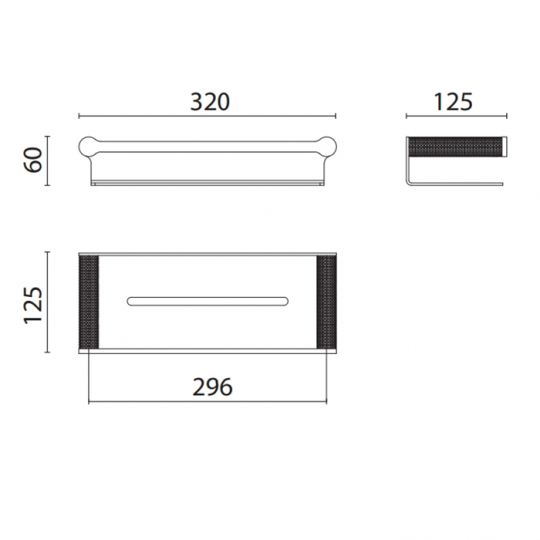 Полка для душа Oasis Defile 0AGD008 32 см подвесная схема 4
