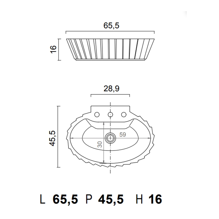 Раковина Oasis Plisse 0LVBSPC00000001 66x46x16 см 3 отверстия накладная ФОТО