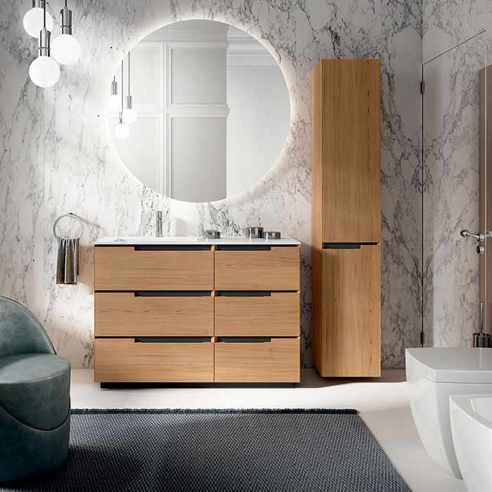 Изображение Комплект мебели №18 Oasis Profilo 120х46х220 см напольные тумбы и столешница с раковиной