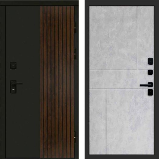 Входная дверь Termo-door Премиум винорит Форт Дуб с терморазрывом - Горизонт Бетон светлый