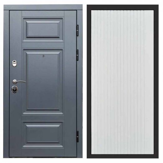 Входная дверь Termo-door Премиум винорит Грей с терморазрывом - FLAT Белый софт