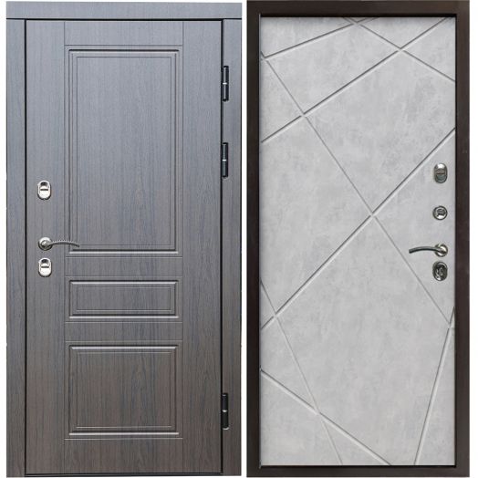 Входная дверь Termo-door Премиум винорит Орегон Венге с терморазрывом - Лучи Бетон светлый