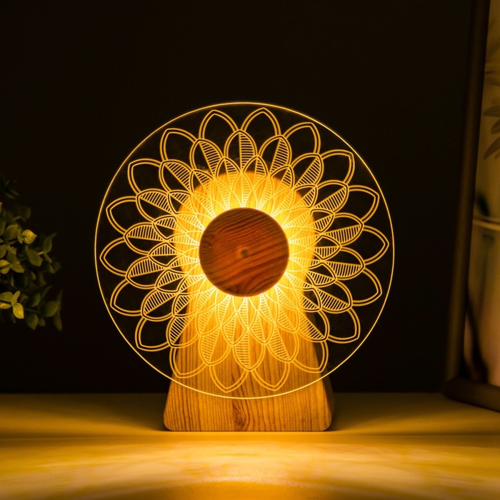 Светильник сенсорный «Узор» LED крутится 6 Вт USB 15?4?16 см RISALUX