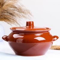 Жаровня Кунгурская керамика «Стандарт», 3 л, с ручками, керамика, коричневая