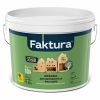 Краска для Деревянных Фасадов Faktura 9л Биозащитная, Акриловая с Воском, Белая / Фактура