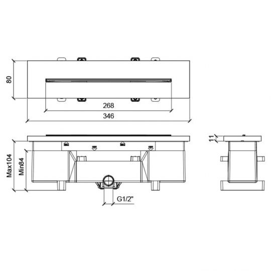 Излив настенный водопад Almar Waterfall 35 см схема 2