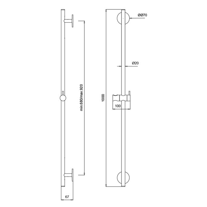 Душевая штанга Almar 100 см ФОТО
