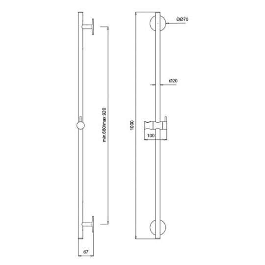 Душевая штанга Almar 100 см схема 2