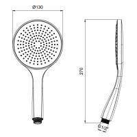 Ручной душ Almar 13 см схема 2 Ручной душ Almar 13 см схема 2