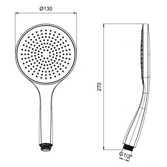 Ручной душ Almar 13 см схема 2 Ручной душ Almar 13 см схема 2