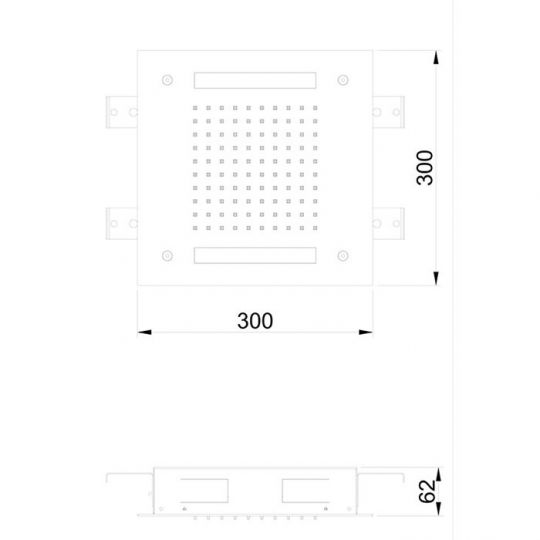 Встраиваемый верхний душ Almar Chromotherapy 30х30 см с хромотерапией схема 2 Встраиваемый верхний душ Almar Chromotherapy 30х30 см с хромотерапией схема 2
