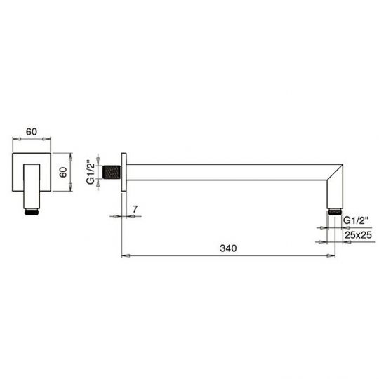 Кронштейн ALMAR SQUARE E021003.CR схема 2