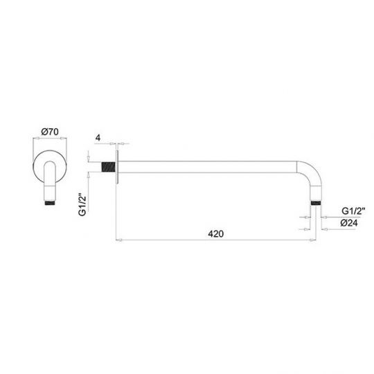 Кронштейн ALMAR Round Arm E021115 схема 2