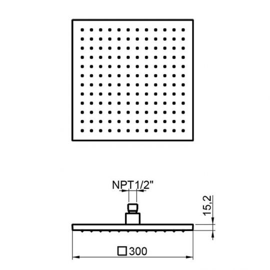 Верхний душ ALMAR Square Emotion 30х30 E044069.316 схема 2
