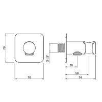 Вывод из стены Almar для душевой лейки, цвет: золото PVD схема 2 Вывод из стены Almar для душевой лейки, цвет: золото PVD схема 2
