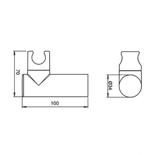 Держатель ручного душа ALMAR Sintesi E119040.CR схема 2 Держатель ручного душа ALMAR Sintesi E119040.CR схема 2