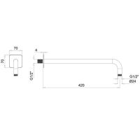 Кронштейн для верхнего душа Almar Arms 42 см с квадратным отражателем схема 3 Кронштейн для верхнего душа Almar Arms 42 см с квадратным отражателем схема 3