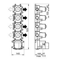 Скрытая часть смесителя ALMAR High Flow E176004 схема 2