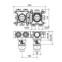 Скрытая часть смесителя ALMAR Modular E176902 схема 2 Скрытая часть смесителя ALMAR Modular E176902 схема 2
