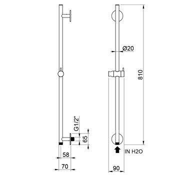 Штанга для душа ALMAR ROUND E087068.316 ФОТО