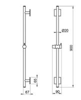 Штанга для душа ALMAR SQUARE E087076.316 схема 2