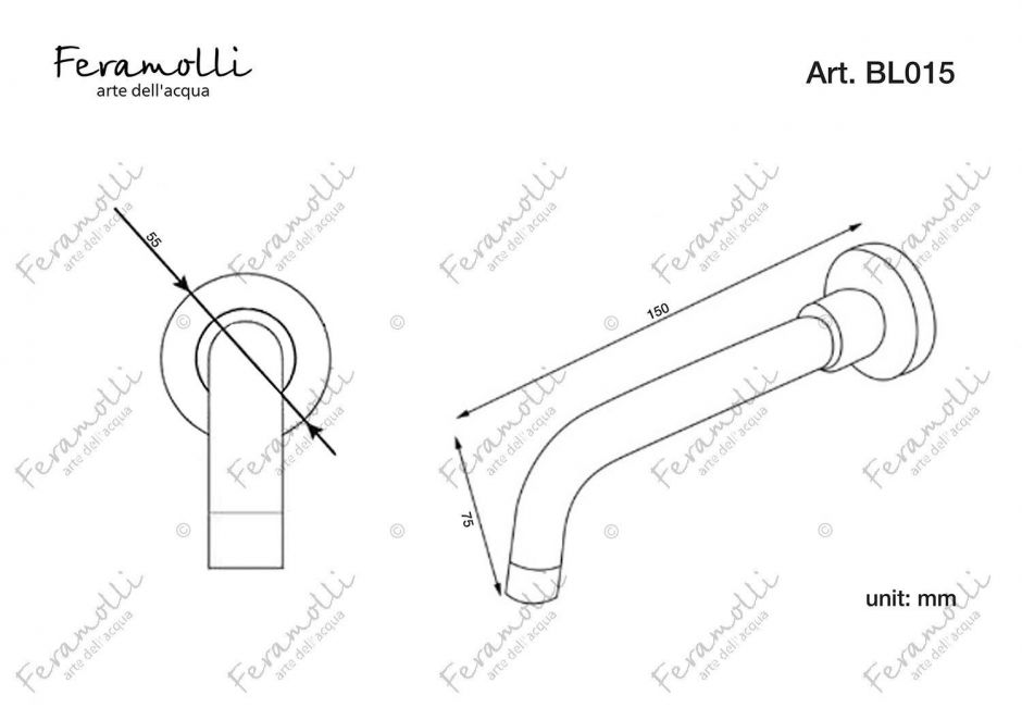 Настенный поворотный излив Feramolli BL015, черный ФОТО