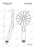 Ручной душ 3 режима Feramolli BL038, черный схема 2 Ручной душ 3 режима Feramolli BL038, черный схема 2