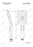 Ручной душ 3 режима Feramolli BL039, черный схема 2 Ручной душ 3 режима Feramolli BL039, черный схема 2