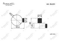 Подключение для шланга Feramolli BL201, черный схема 2 Подключение для шланга Feramolli BL201, черный схема 2