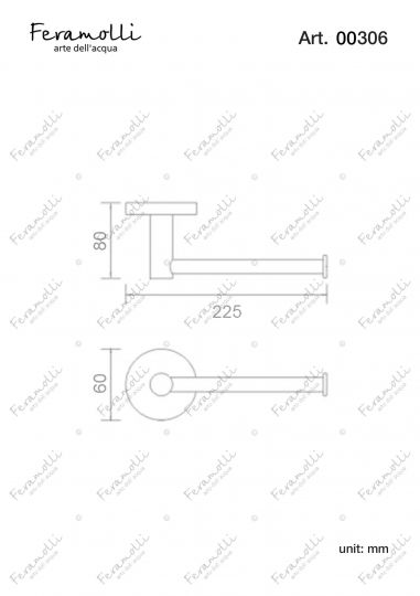 Держатель для полотенец Feramolli BL306, черный схема 2 Держатель для полотенец Feramolli BL306, черный схема 2