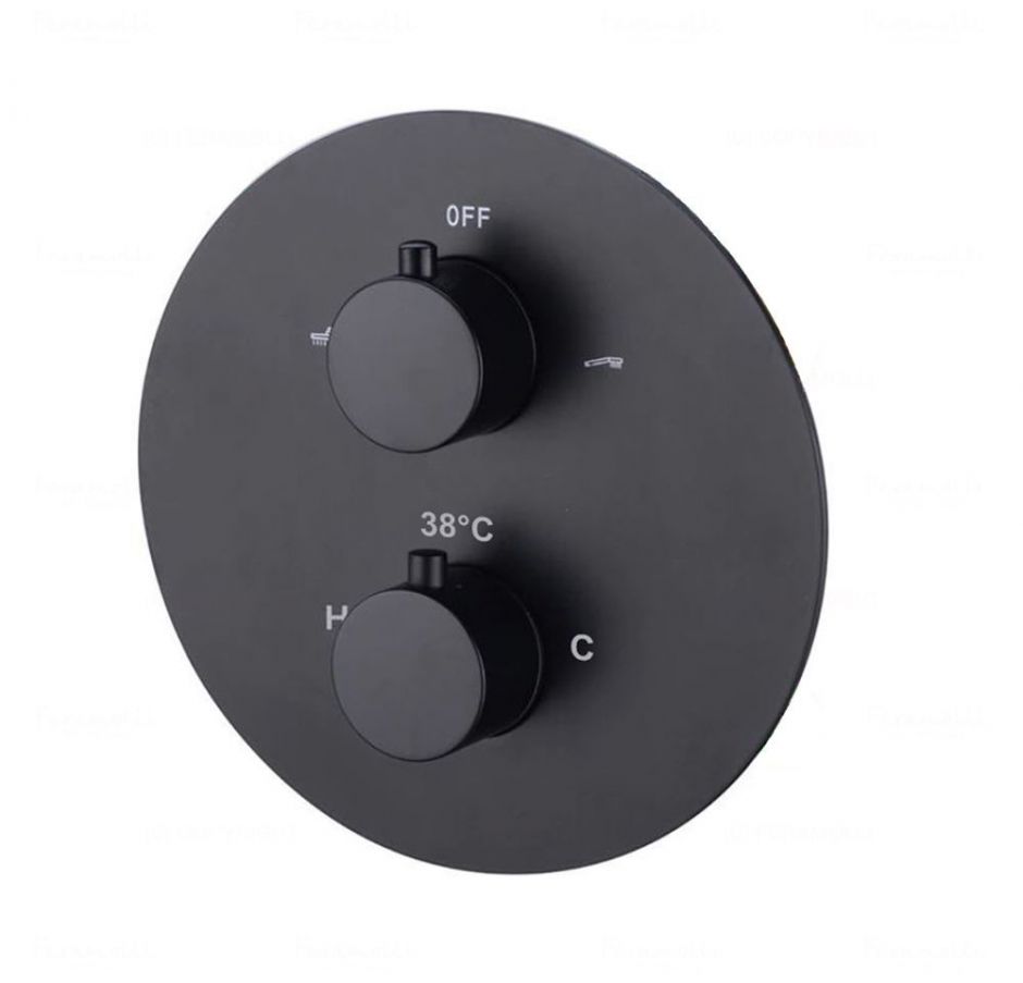 Термостатический смеситель скрытого монтажа на 2 потока Feramolli BL607T2W, черный