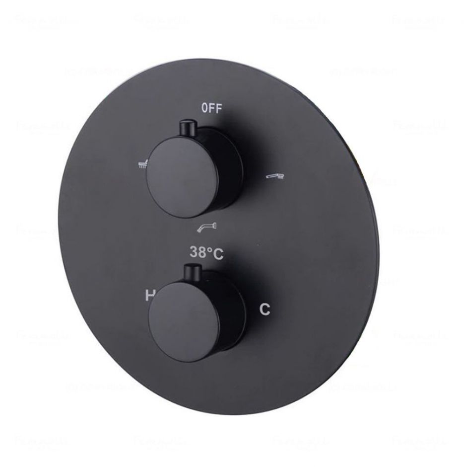 Термостатический смеситель скрытого монтажа на 3 потока Feramolli BL607T3W, черный