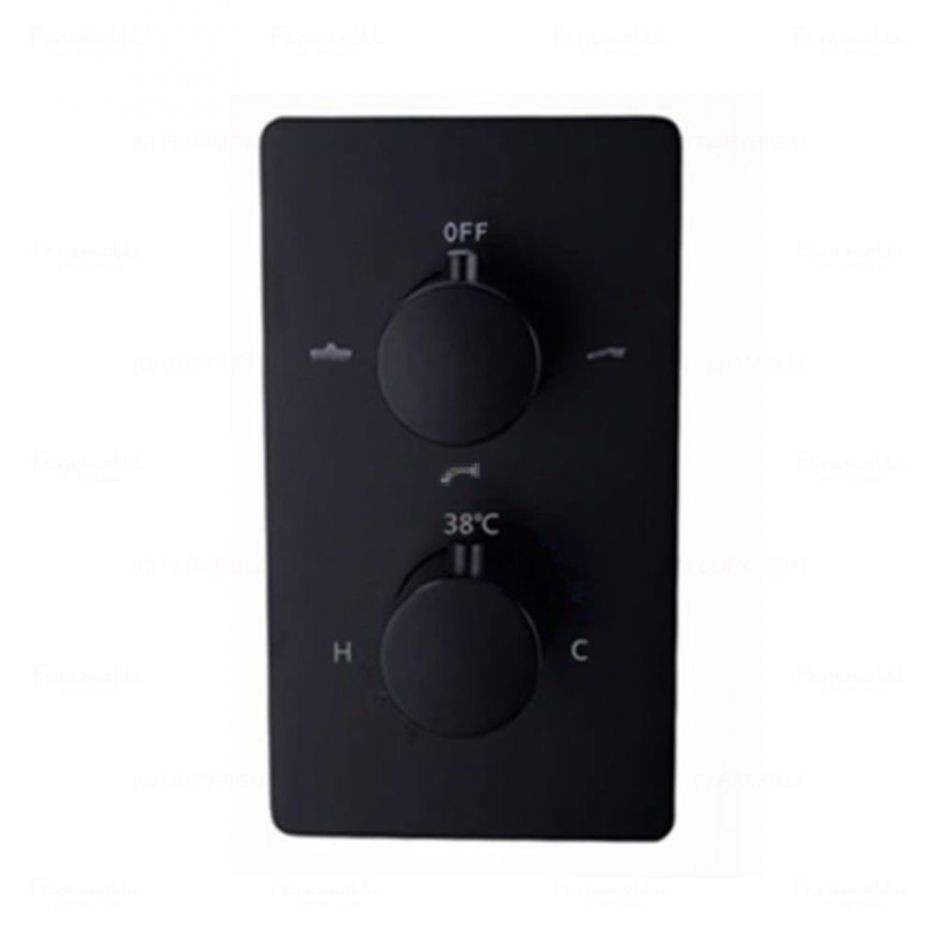 Термостатический смеситель скрытого монтажа на 3 потока Feramolli BL608T3W, черный