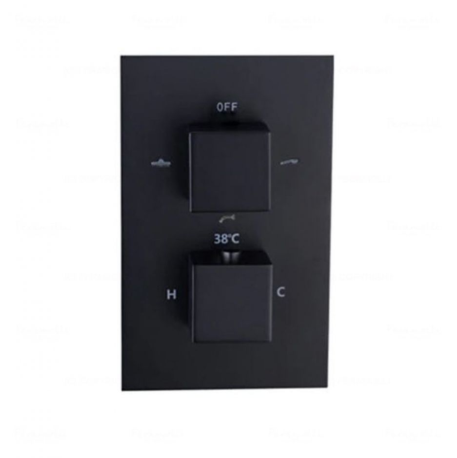 Изображение Термостатический смеситель скрытого монтажа на 3 потока Feramolli BL609T3W, черный