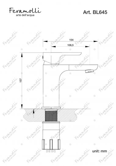 Смеситель для раковины Feramolli BL645, черный схема 2
