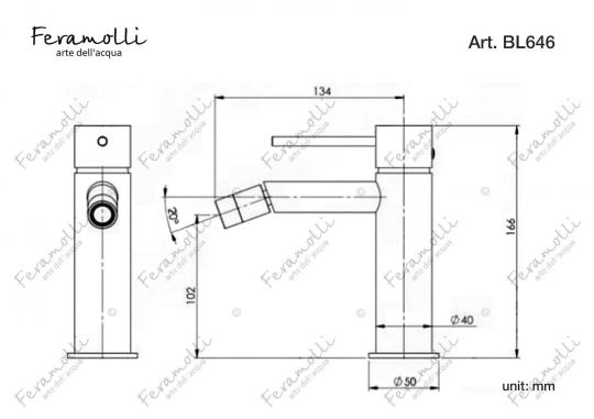 Смеситель для биде Feramolli BL646, черный схема 2 Смеситель для биде Feramolli BL646, черный схема 2