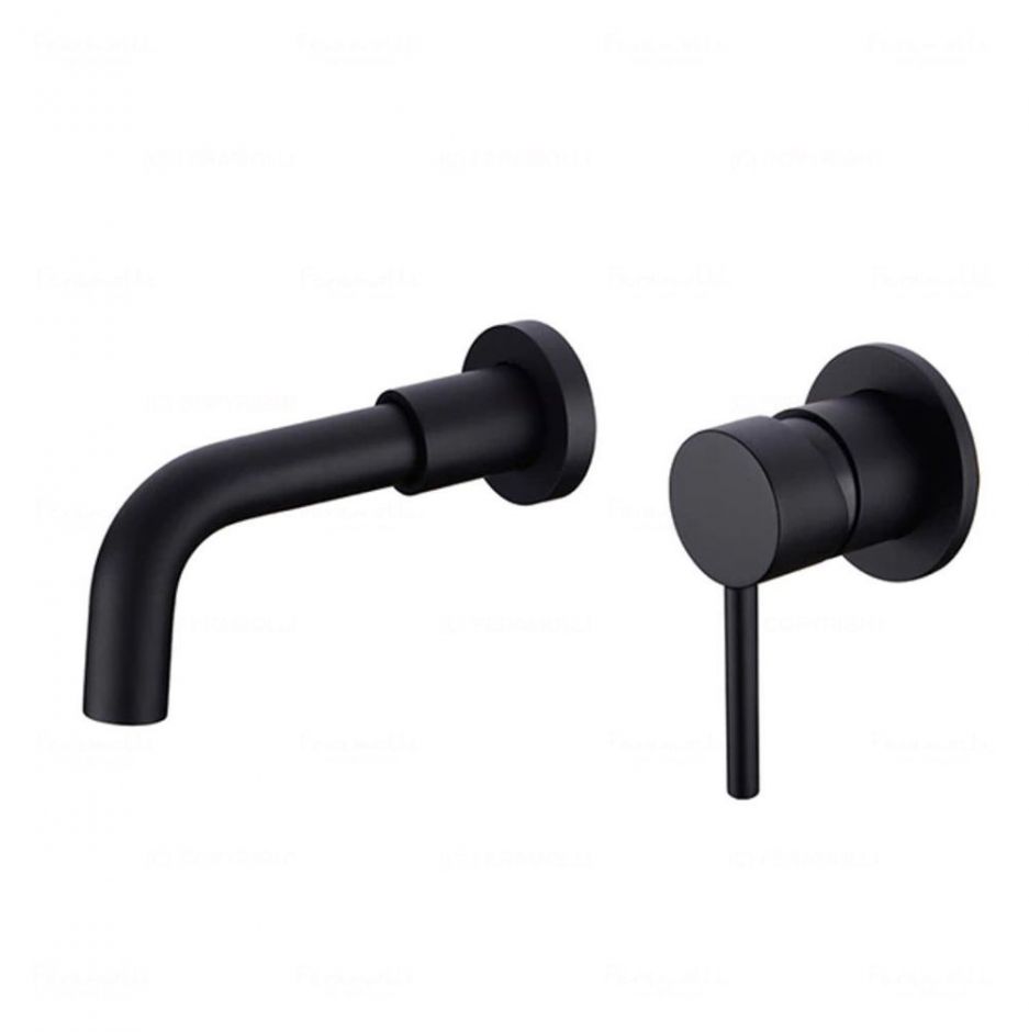 Черный смеситель для раковины встраиваемый Feramolli BL677-15 без внутренней части